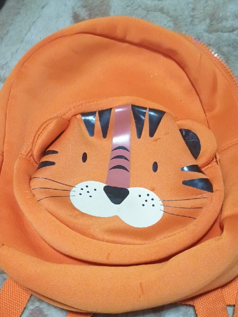 Kids Orange Tiger Face Backpack - Unbranded